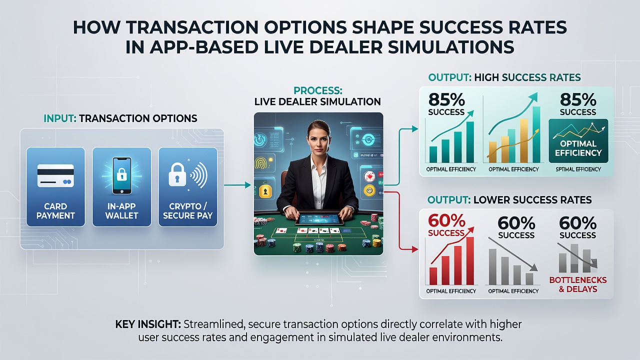 Close-up of mobile screen displaying multiple payment method icons and success metrics for live dealer sessions